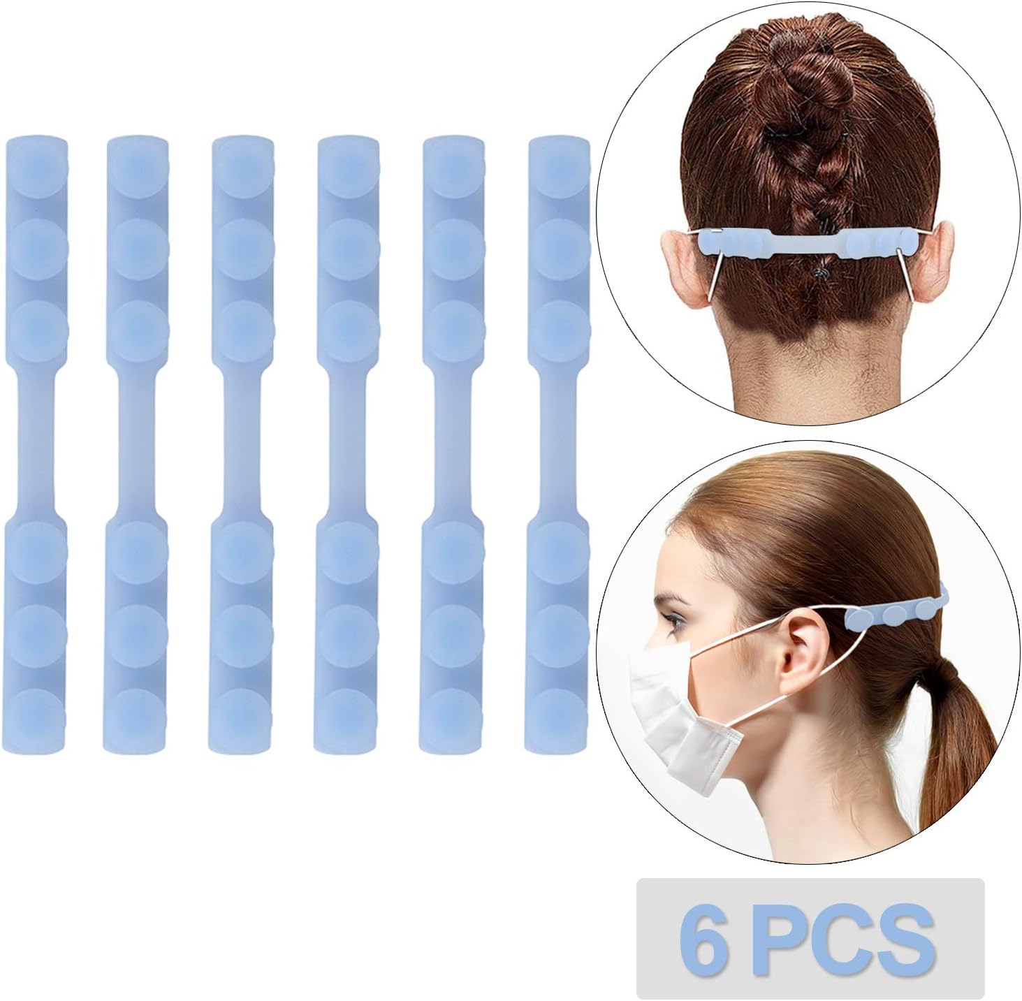 Mask Strap Extenders, 6PCS Snugly Extending for Mask Band,Mask Belt of Masks Compapible with All Kinds of Mask (6)