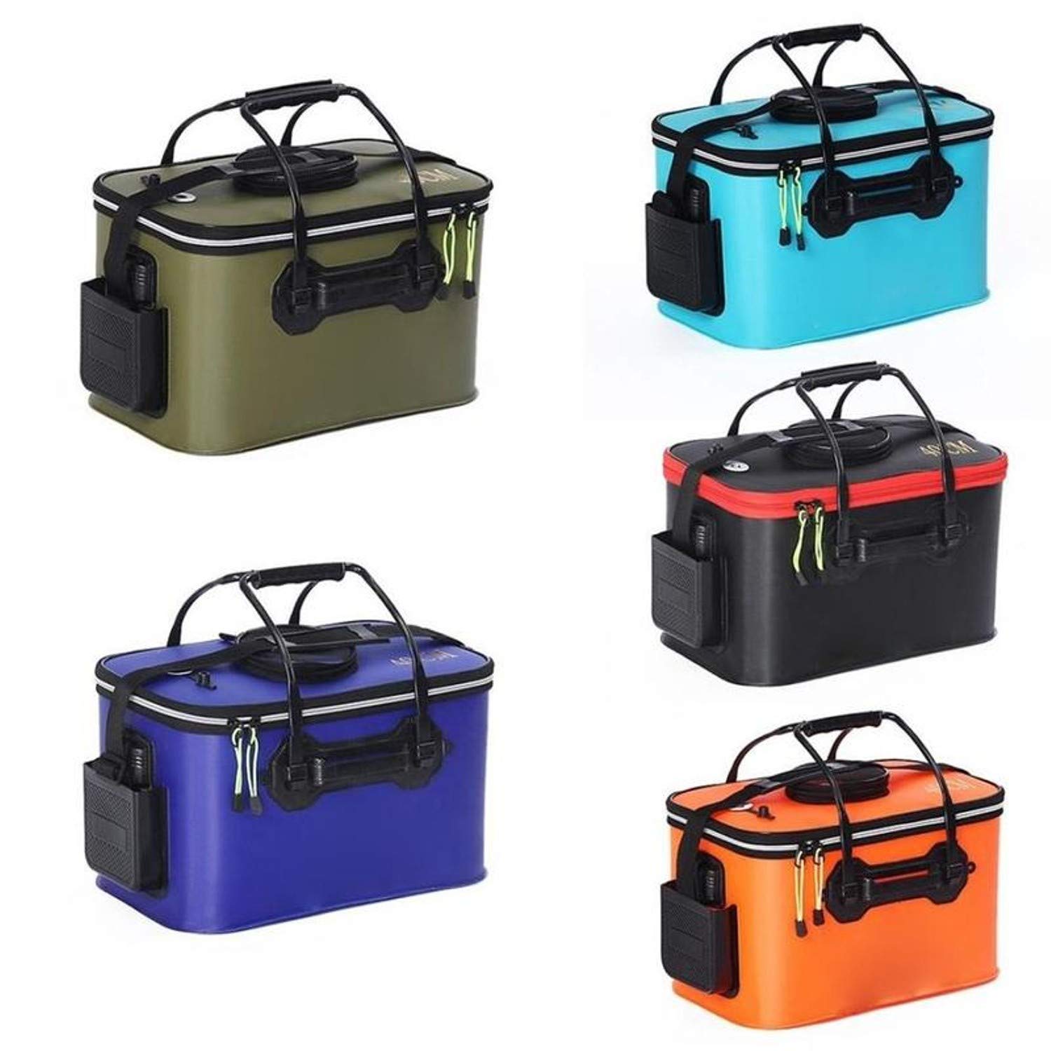 安心の定価販売 フィッシュバケツ 折りたたみ式防水釣りバケツ 生きた魚の容器 ハンドル付き キャンプ 釣り オレンジ ブラック ブルー グリーン Hokuga オレンジ B07qk9s8ym Seal限定商品 Www Mbcol Org Uk