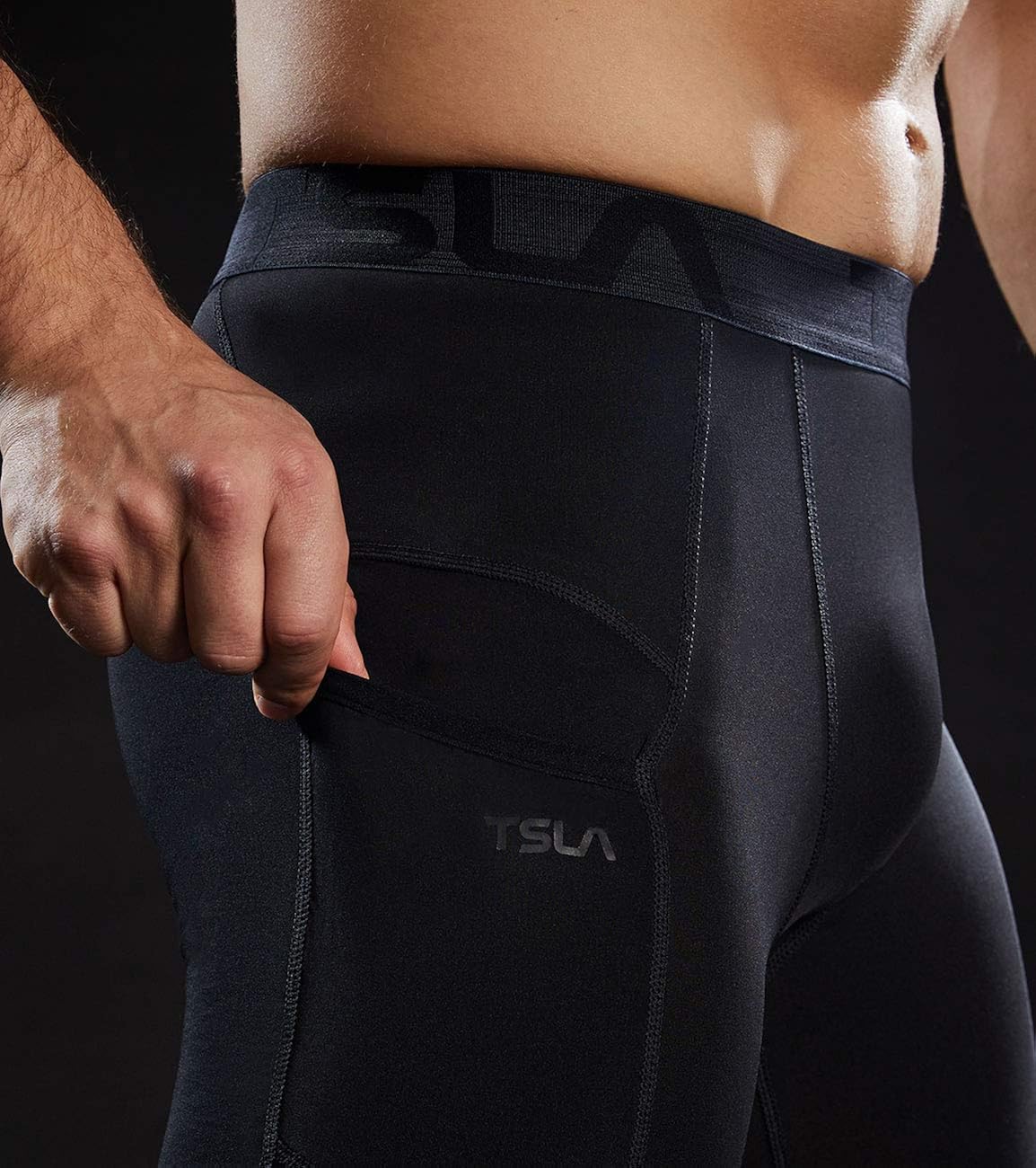 TSLA 1, 2 or 3 Pack Men's UPF 50+ Compression Pants, UV/SPF Running Tights, Workout Leggings, Cool Dry Yoga Gym Clothes : Clothing