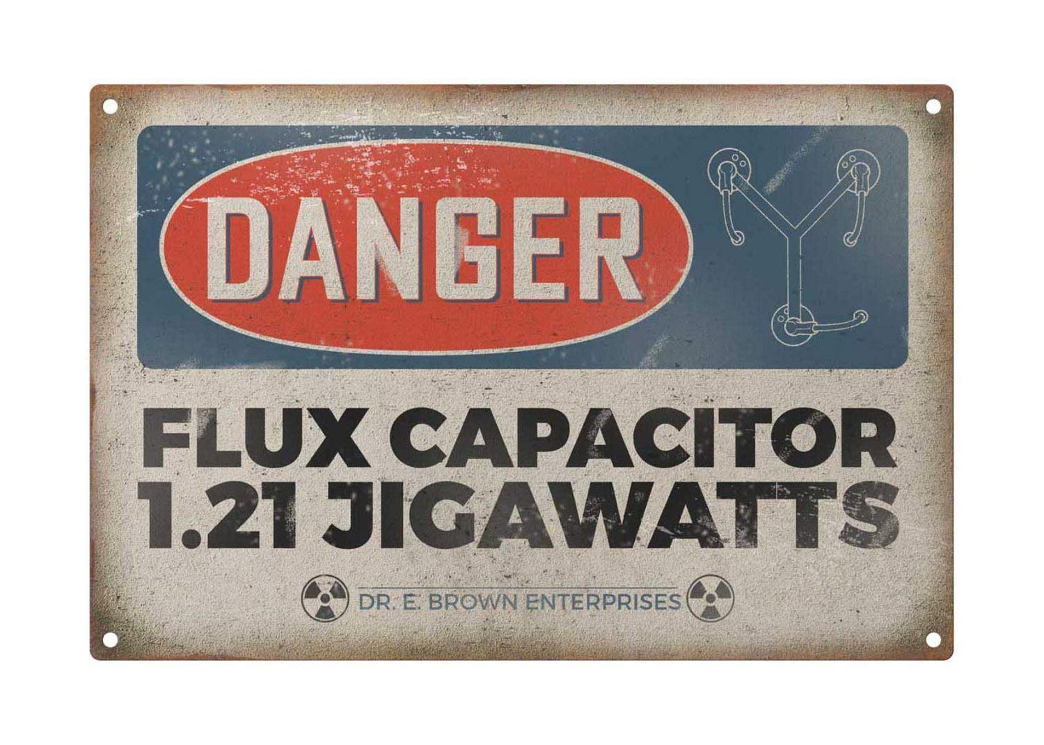 Personalized Danger Flux Capacitor Metal Sign, Retro Style Metal Sign Tin 8" X 12" inch.