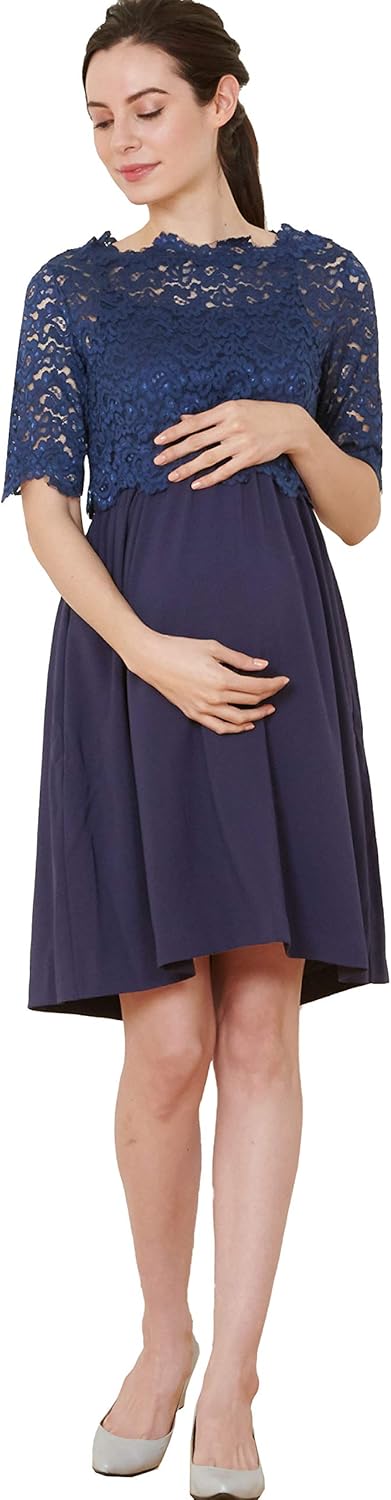 Sweet Mommy Maternity and Nursing Lace Formal Baby Shower Dress at  Women’s Clothing store