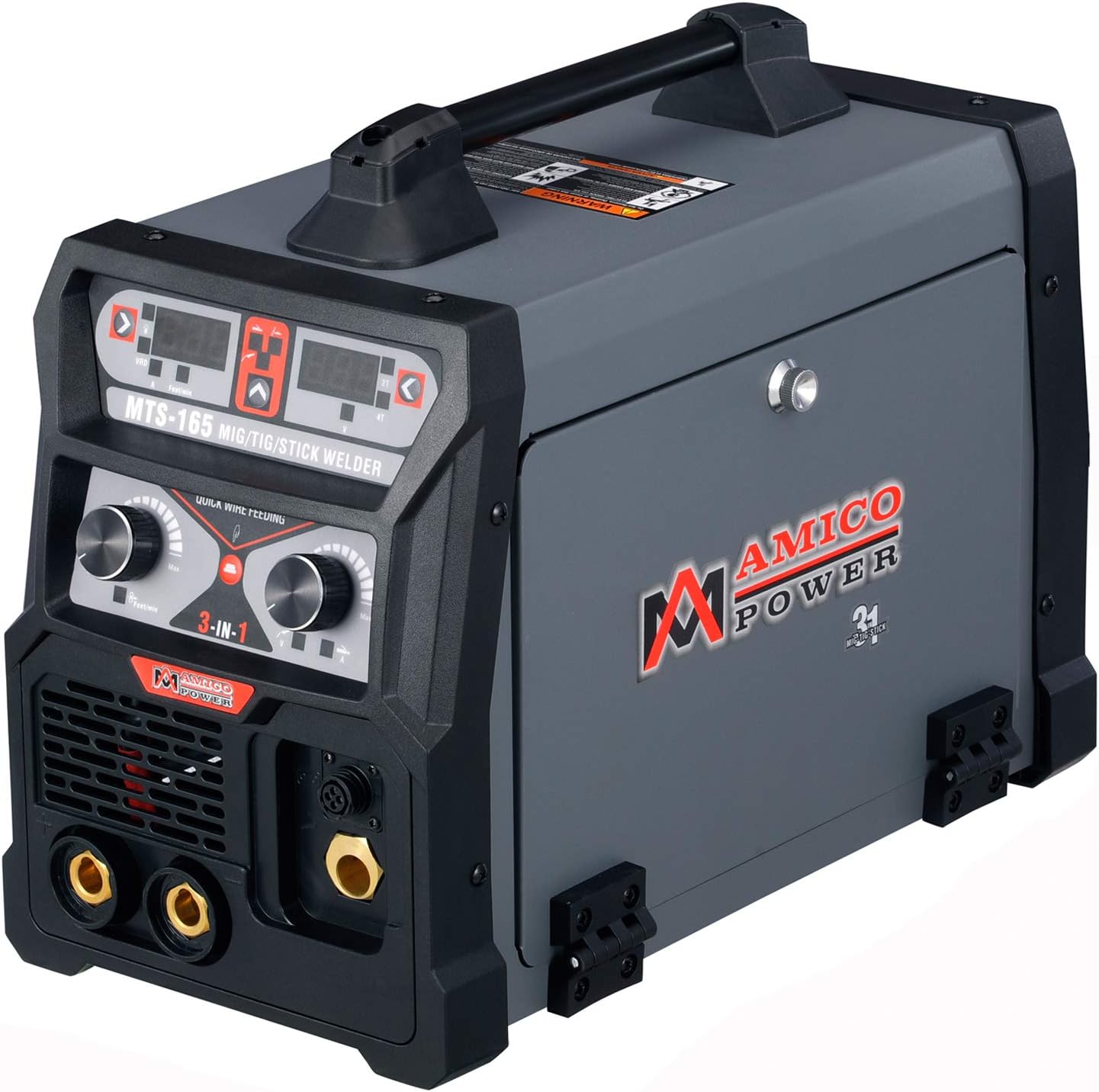 Amico 165 Amp 3-in-1 MIG/TIG/Stick Arc DC Welder, Weld Aluminum(MIG) 110/230V Dual Voltage Welding New (165 Amp)