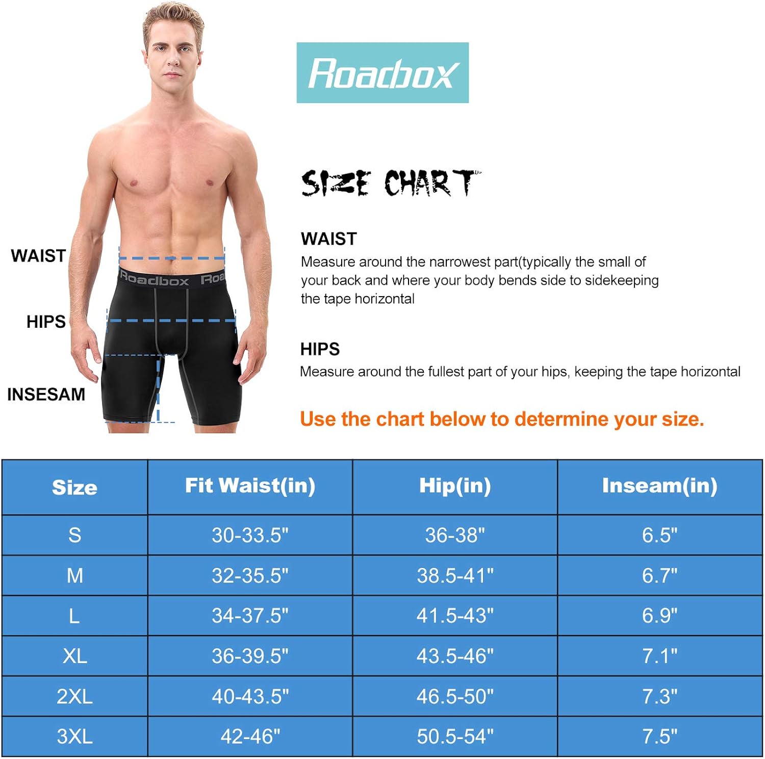 Roadbox Men's Compression Shorts 3 Pack, Cool Dry Athletic Baselayer Workout Underwear: Clothing