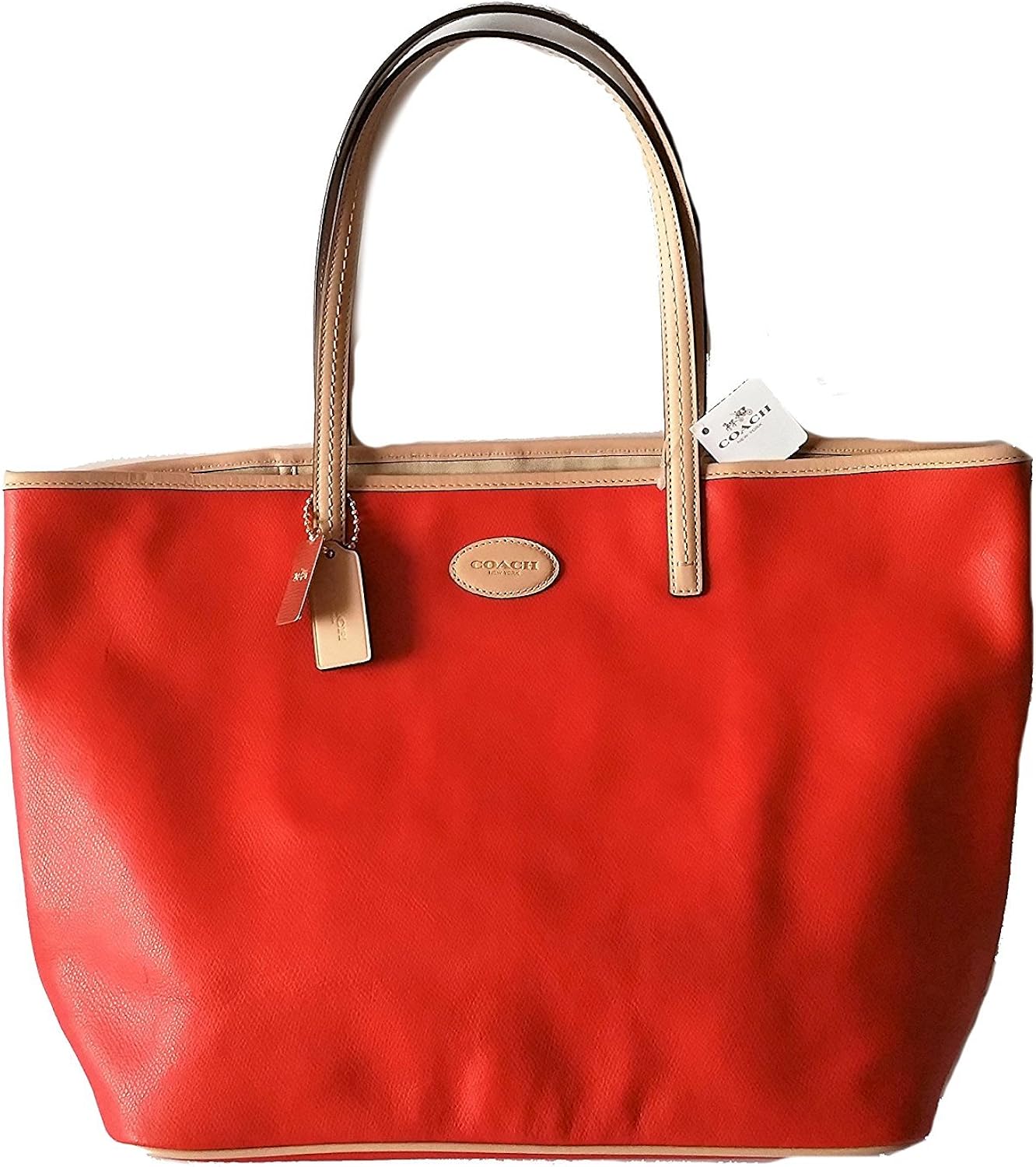 coach red tote bag