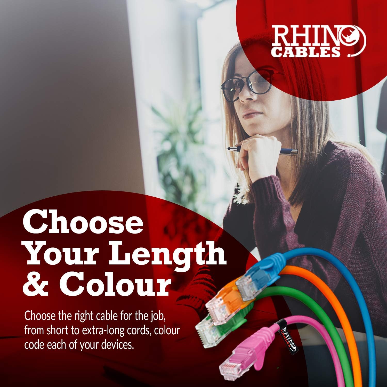 rhinocables CAT 5e High-Speed Ethernet Cable - Reliable LAN Network RJ45 Cable for Fast Internet & Data Transfer - Image 4