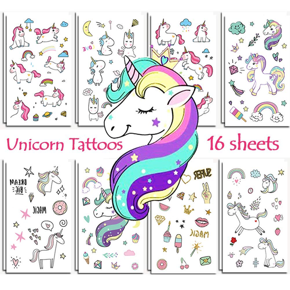 Buy Jatidne Unicorn Temporary Tattoos for Kids Birthday Party