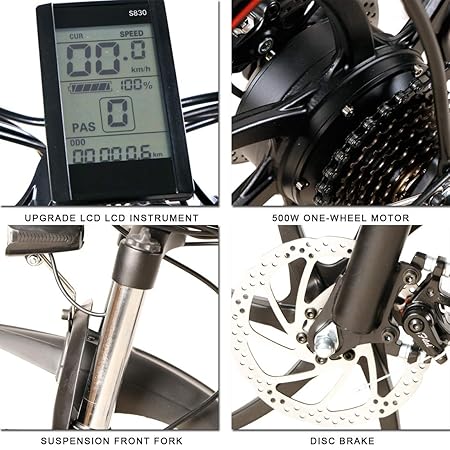 Amazon.com : Samebike Electric Mountain Bikes for Adults Full Suspension 48V 10AH 350W Electric Mountain Bike Off Road and 7 Speed Folding Mountain Bike for ...