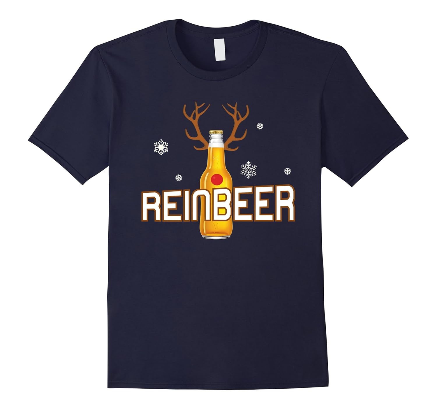 Reinbeer T Shirt Funny Beer Bottle Gift Christmas For Men-Rose