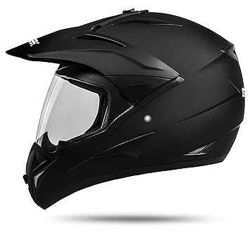 ATO Moto 801 GS War Matt Größe: L 59-60cm Enduro Helm mit Visier Moped Quad ATV Motocross Motorradhelm ECE 2205