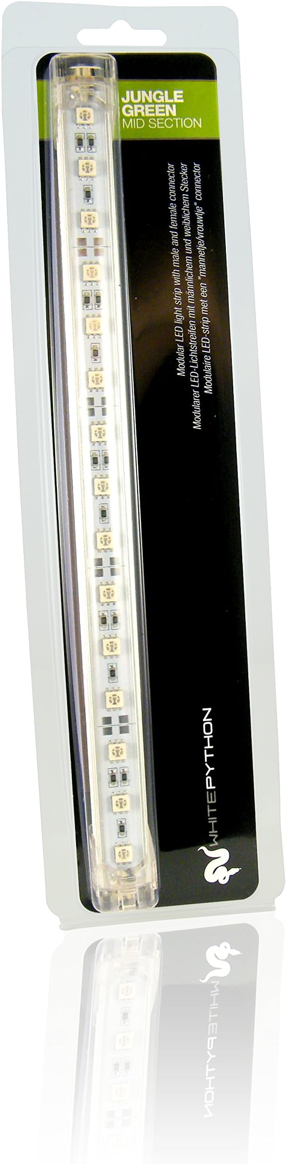 White Python LED Strip with Male and Female Connector Mid Section, Jungle Green