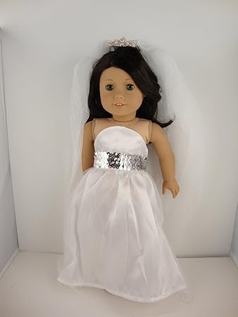 Buy Long White Wedding Gown With Silver Sequins On The Botice With