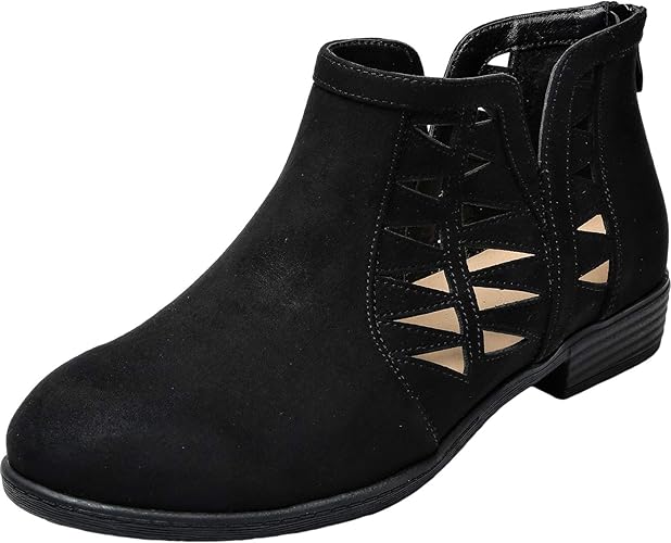 Amazon Com Aukusor Women S Wide Width Ankle Booties Low Heel