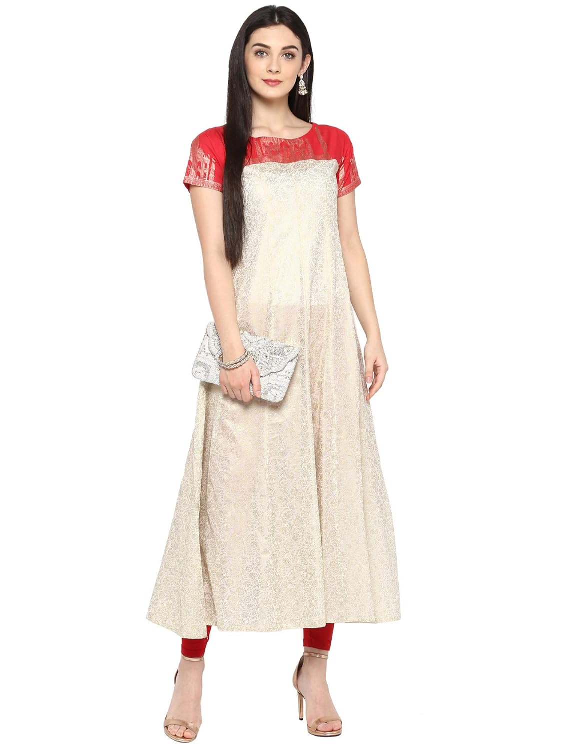 white cotton anarkali kurta