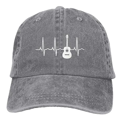 Aoliaoyudonggha Guitar Heartbeat Baseball Caps Denim Hats for Men Women
