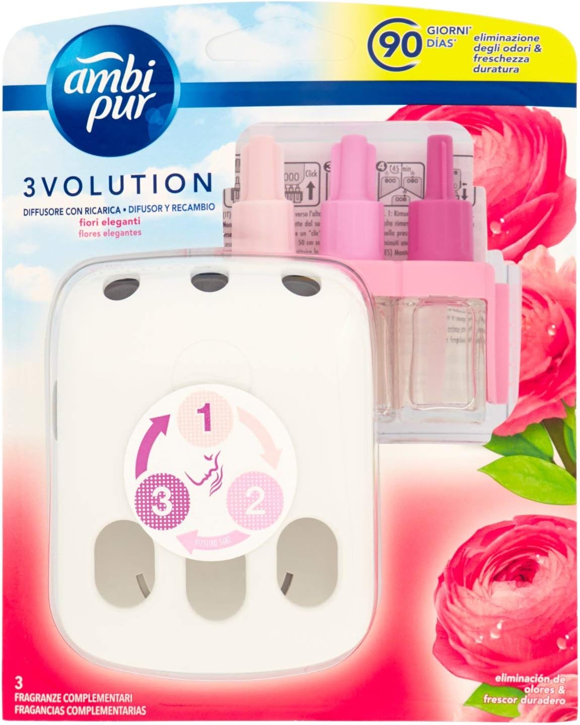Ambi Pur 3Volution Fiori Eleganti Deodorante per Ambienti con Diffusore