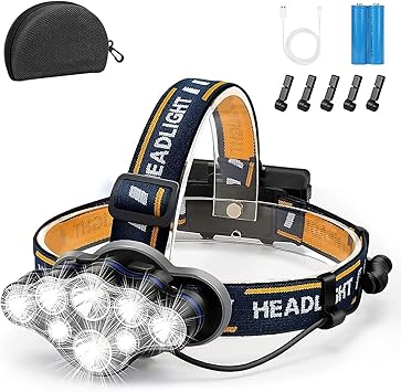 Rechargeable Headlamp Portable Camping Night fishing Set Charging Cable