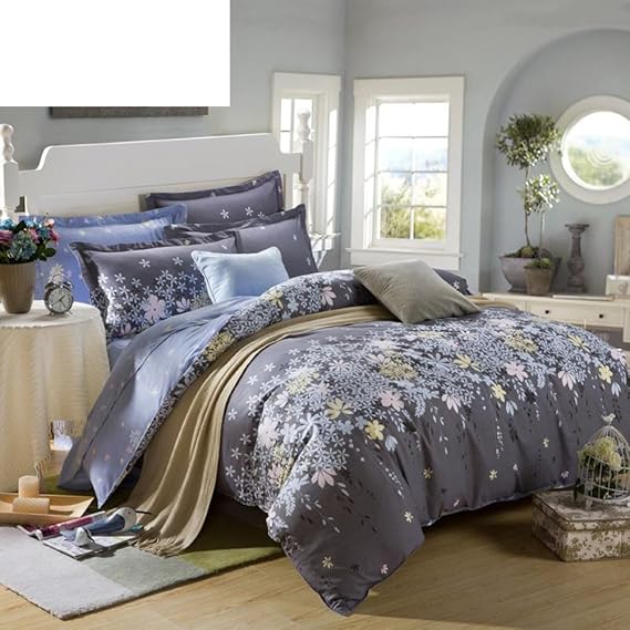 MLAOQPSJFYE Plantas y Flores Cubierta de edredón 100% algodón