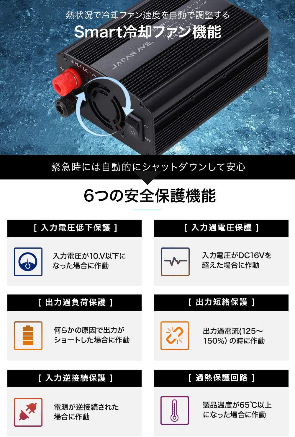 Amazon Japan Ave 300w パワー インバーター 急速充電 Dc12vを100vへ変換 シガーソケット 車載充電器 Ac電源 3 Usbポート 2 保護機能搭載 50hz 60hz切替可能 12v 車対応 Ja702 メーカー1年保証 インバーター コンバーター 車 バイク