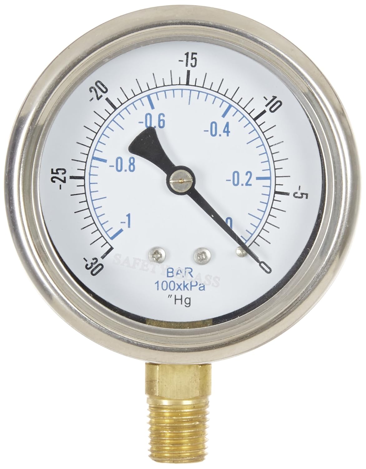 PIC Gauge 101D204A 2" Dial 30"/0 hg Vacuum psi Range 1/4" Male NPT