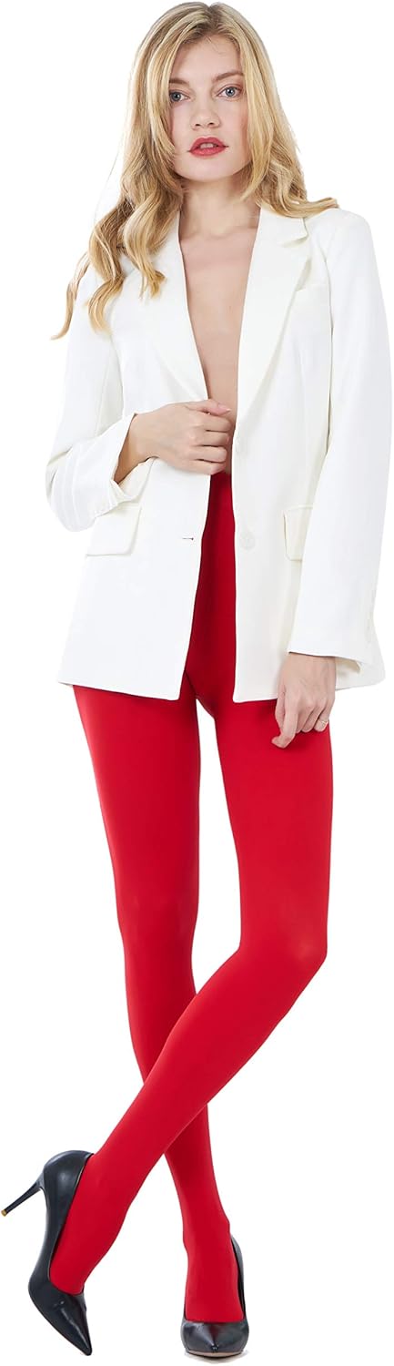 CozyWow Women's 80D Soft Solid Color Semi Opaque Footed Tights at  Women’s Clothing store