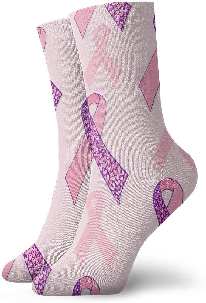 FETEAM Pink Ribbon - Calcetines cortos para la conciencia del cáncer de