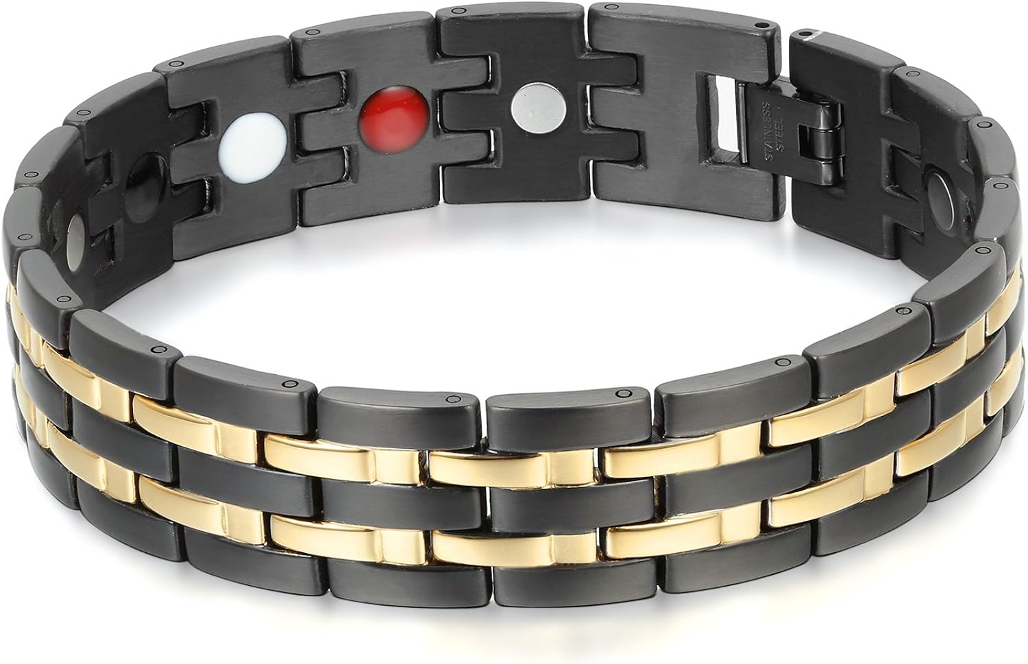 JewelryWe Schmuck Herren Armband, Breit Edelstahl