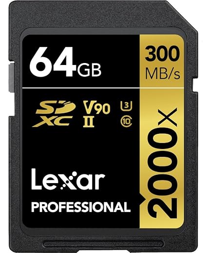 Lexar Professional 2000x SDXC UHS-II Karten 64GB [Umweltfreundliche Verpackung]