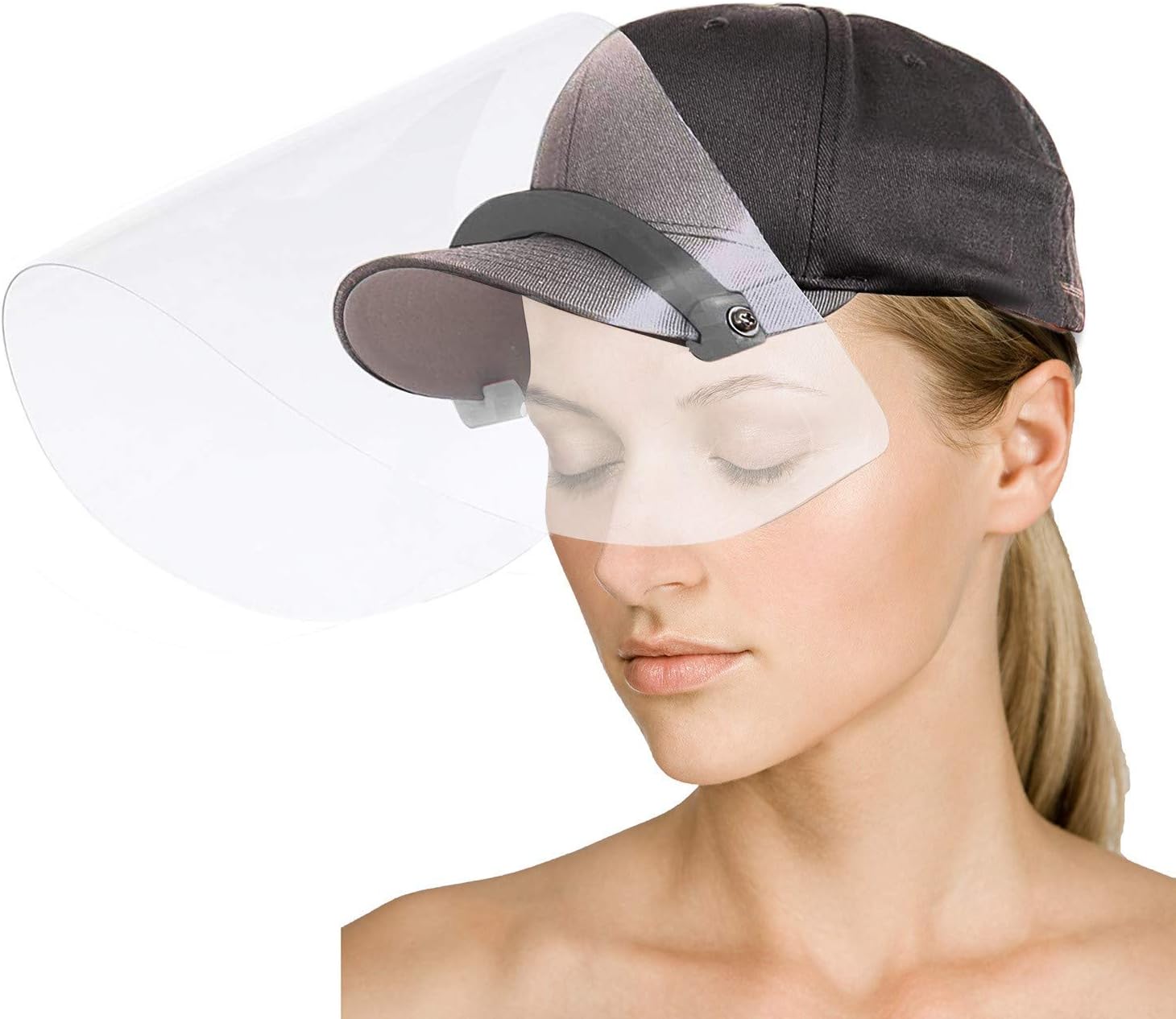 HatShield Flip Baseball Cap Face Covering with Removable Transparent