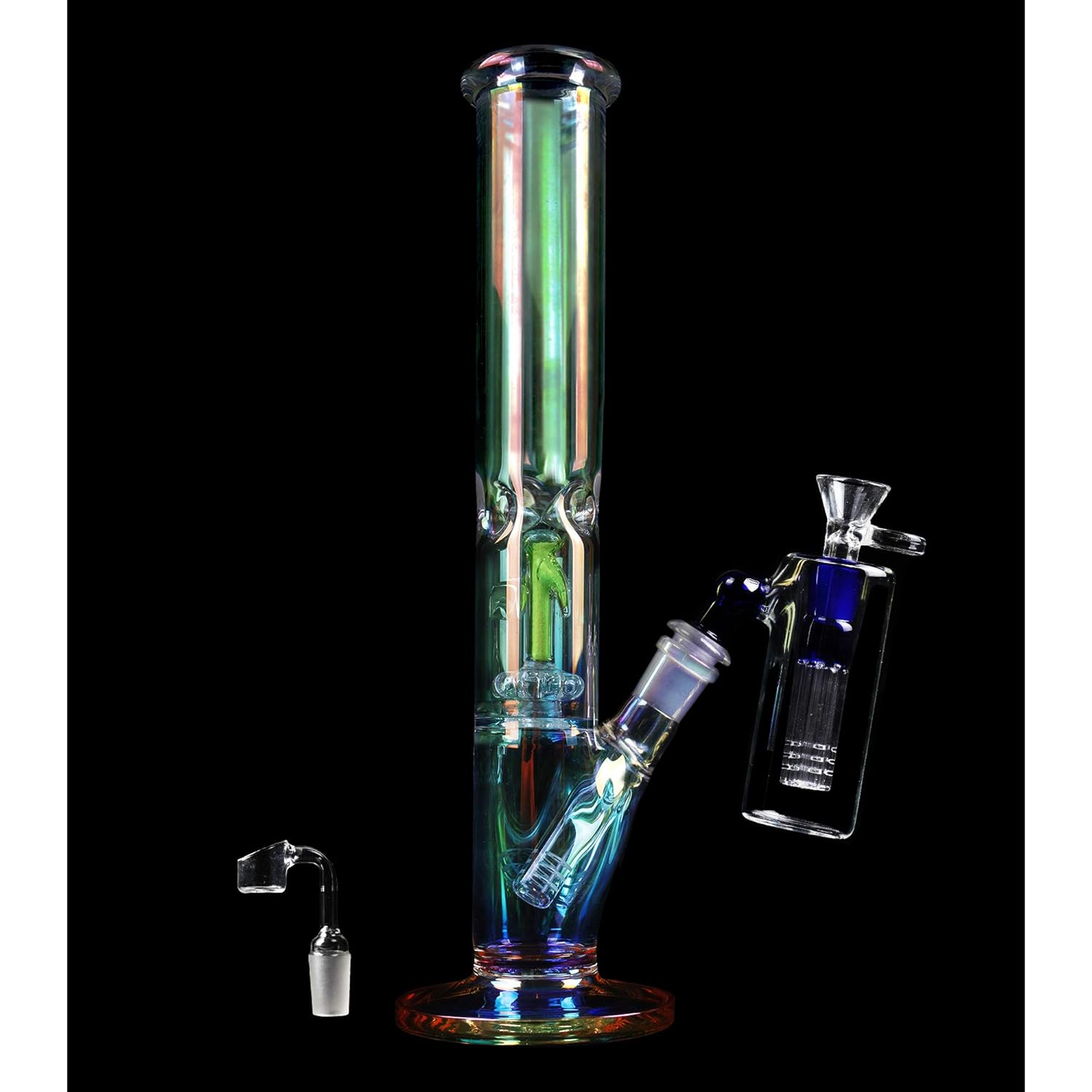 REANICE Bong Glass Water Pipe Plating Downstem Ice Bubbler 14.4mm