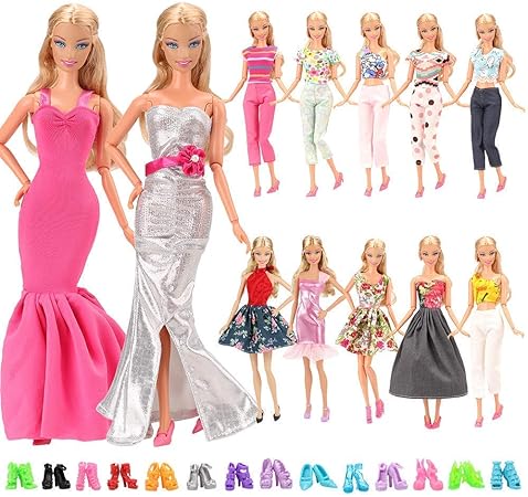 Amazon バービー用服 バビー人形用ドール バービー人形着せ替え用 15枚セット 5枚ドレス 10足靴 バービー人形 など1 6人形適用 ドレス アクセサリー おもちゃ Amazon バービー用服 バビー人形用ドール バービー人形着せ替え用 15枚セット 5枚ドレス 10足靴 バービー人形 など1 6人形適用 ドレス アクセサリー おもちゃ