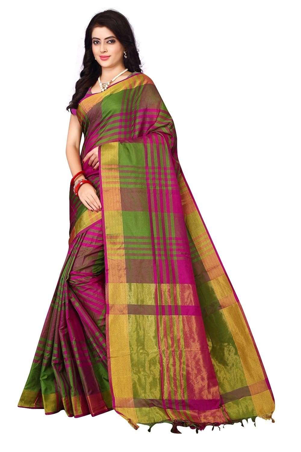 nirmla fashion cotton silk saree with blouse piece(saree for s1115__free size)