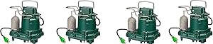 Zoeller M63 Premium Series 5 Year Warranty Mighty-Mate Submersible Sump Pump, 1/3 Hp (Pack of 4)