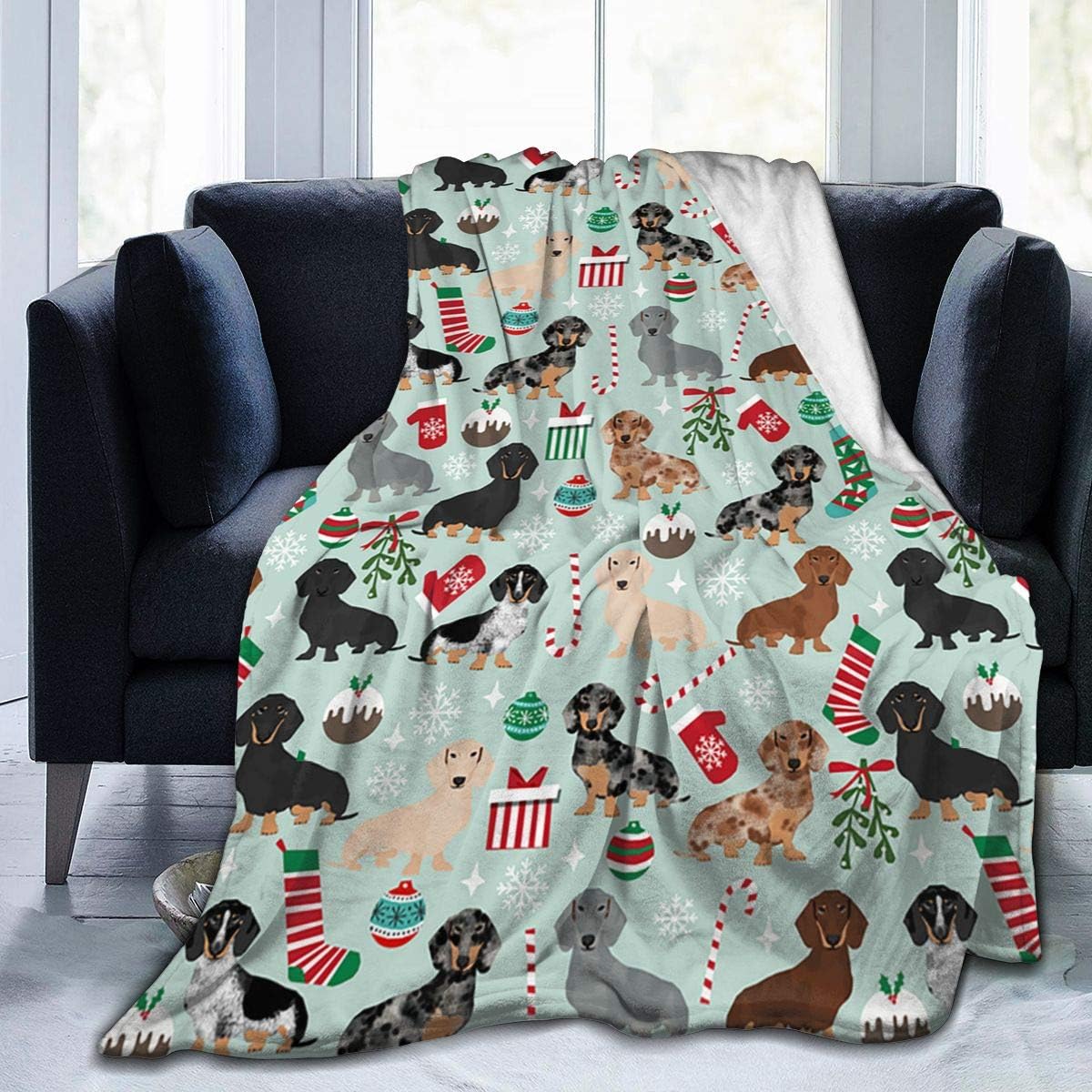 dachshund print blanket