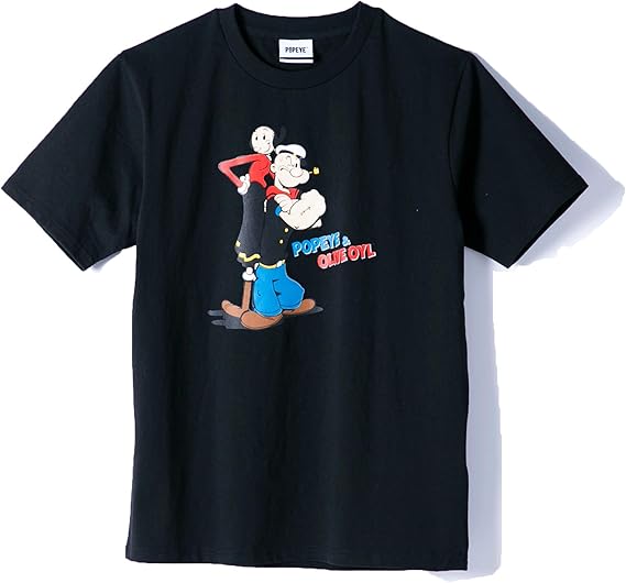 Amazon Popeye ポパイ ポパイ オリーブプリントtシャツ カットソー Tシャツ レディース かわいい ベティちゃん ポパイ 2 Oa199 100bb L ブラック Tシャツ カットソー 通販