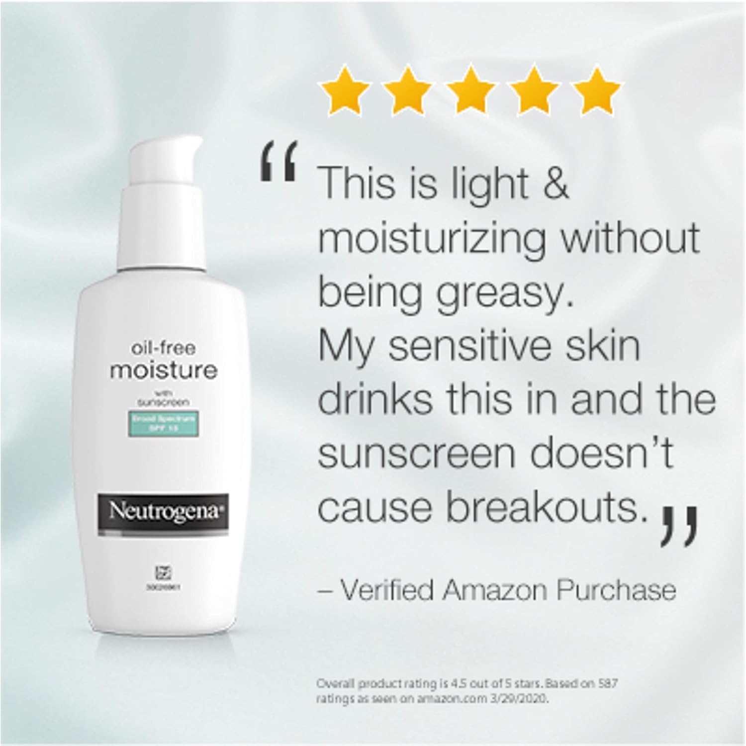 Neutrogena Oil-Free Daily Long Lasting Facial Moisturizer & Neck Cream with SPF 15 Sunscreen & Glycerin, Non-Greasy, Oil-Free & Non-Comedogenic Face Moisturizer, 4 fl. oz: Beauty