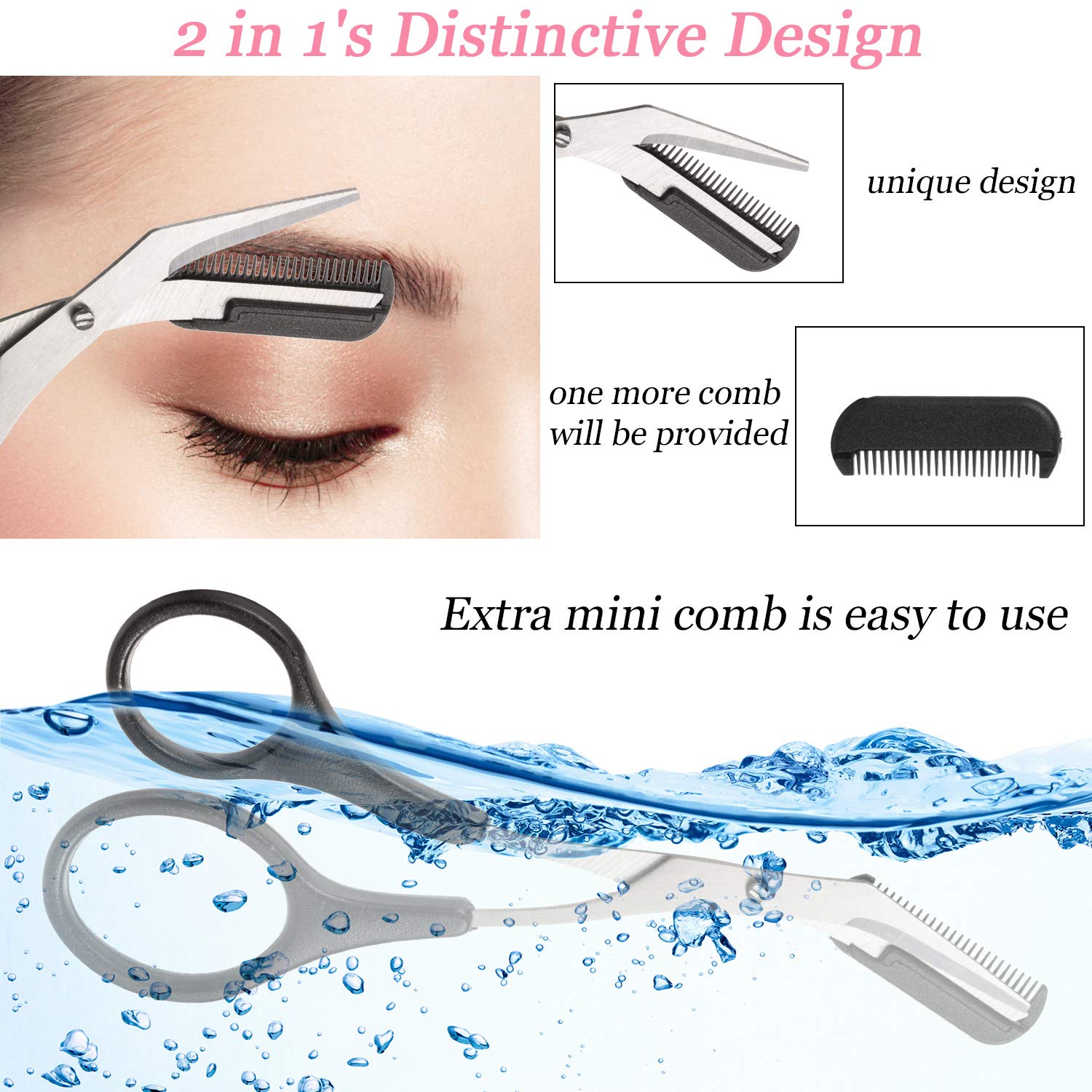 Eyebrow Razor 15 in 1 Eyebrow Kit Eyebrow Trimmer Facial Razor Eyebrow Scissors Eyebrow Tweezers Eyebrow Brush Comb Mirror Blades with Storage Bag for Women: Beauty
