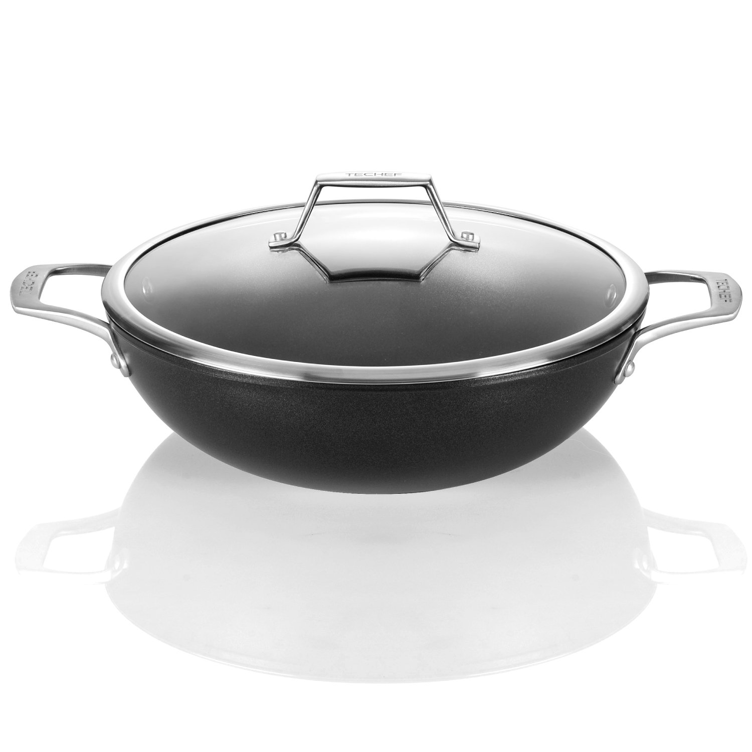TECHEF Onyx Collection, 12Inch Wok/Stir Fry Pan with Glass Lid, coated with eBay