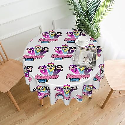Amazon パワーパフガールズ 空 飛ぶ キャラ 円形 テーブルクロス直径152cm 食卓カバー撥水加工 汚れ防止繰り返し洗って使える デスクマット 家の装飾デスクトップのダイニングテーブルのコーヒーテーブルを保護します テーブルクロス オンライン通販