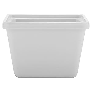 G.E.T. Enterprises White 28 oz. Square Crock, Break Resistant Dishwasher Safe Melamine Plastic, Round & Square Crocks Collection ML-148-W (Pack of 1)