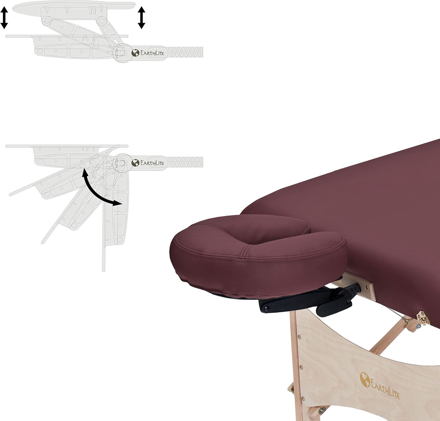EARTHLITE Portable Massage Table HARMONY DX – Eco-Friendly Design, Hard Maple, Superior Comfort, Deluxe Adjustable Face Cradle, Heavy-Duty Carry Case (30" x 73"): Sports & Outdoors