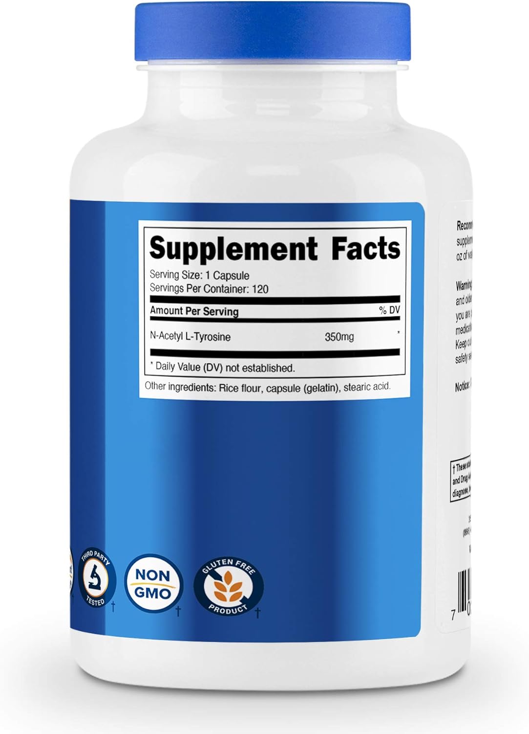 Nutricost N-Acetyl L-Tyrosine (NALT) 350mg, 120 Capsules - Gluten Free, Non-GMO: Health & Personal Care
