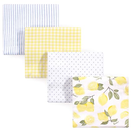 Hudson Baby Unisex Flannel Receiving Blankets - 4-Pack, 30x30 Inches, 100% Cotton - View #6