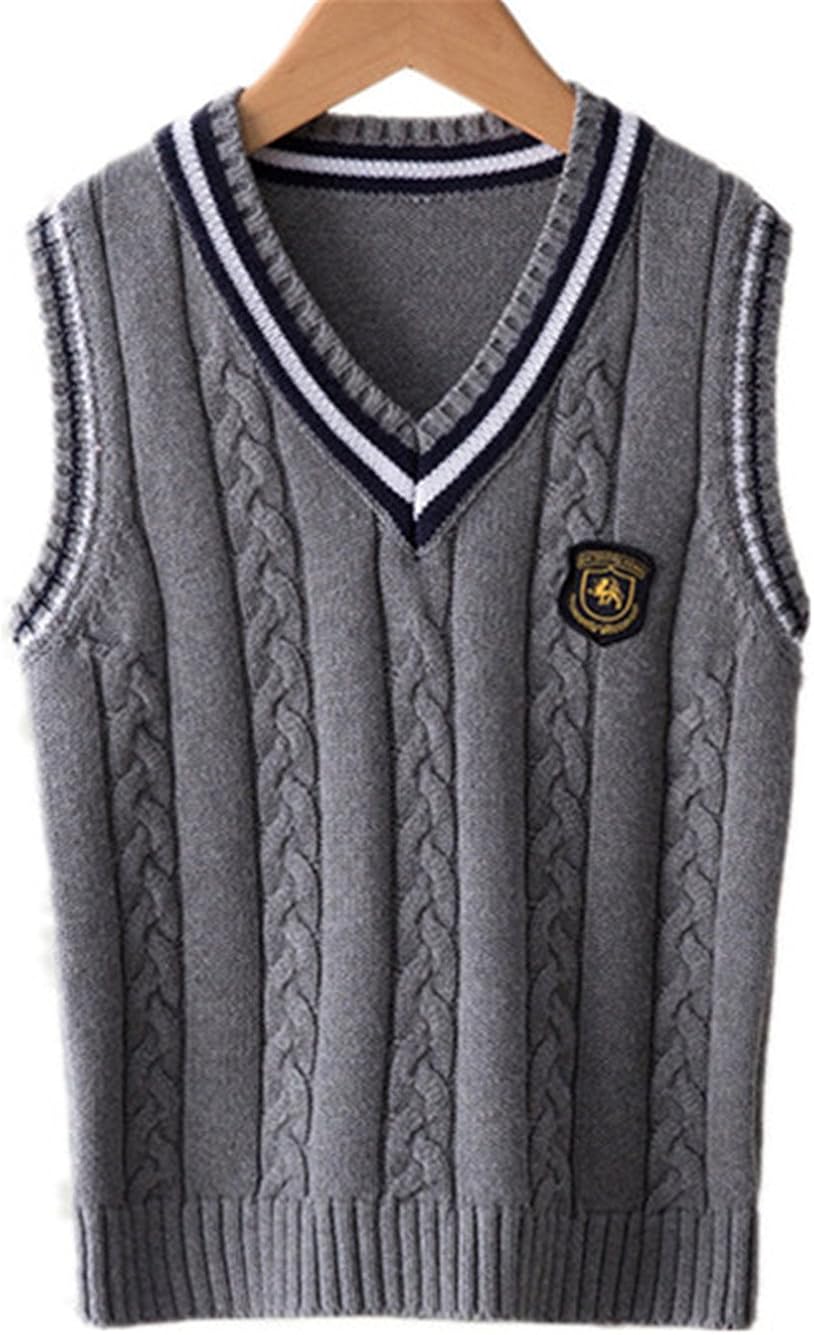 Boys Jumper Kids Knitted Vest Sleeveless Lingge Knitwear Tank Top