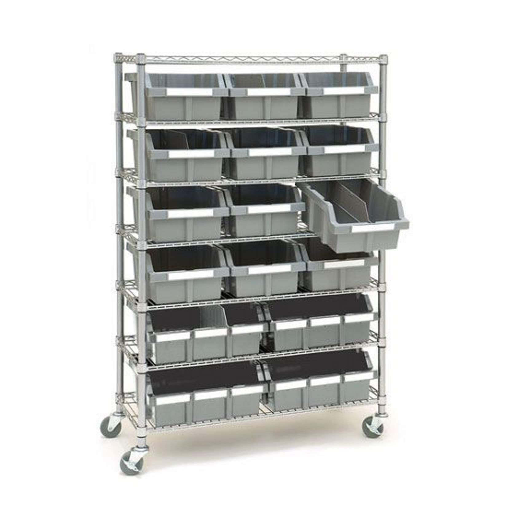 Seville Classics Commerical Grade NSFCertified Bin Rack Storage Steel