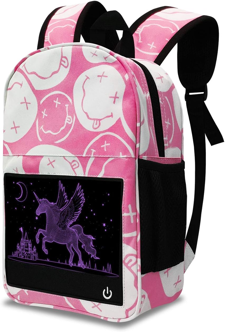 Cute Toddler Backpack Toddler Schoolbag，3D Illusion Light Unicorn Cartoon Mini Travel Bag for Baby Girl Boy 3-9 Years Old