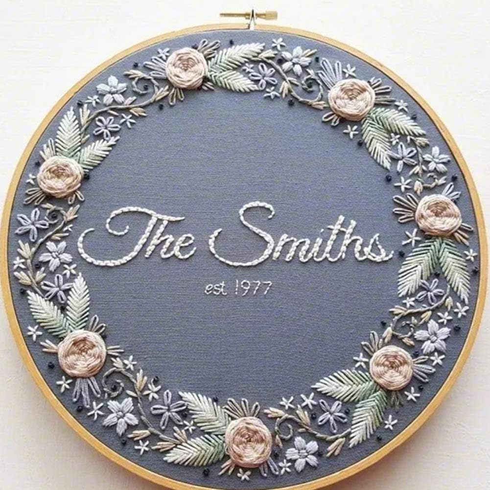 Embroidery Starter Kit with Pattern, DIY Full Range of Embroidery Kit for Beginners, Cross-Stitch Kits Include Bamboo Embroidery Hoops