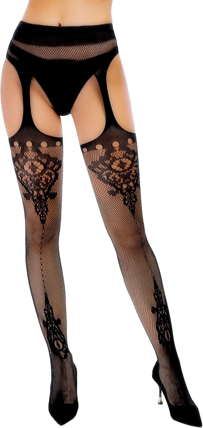 6 Pairs Women Fishnet Thigh-High Stockings Tights Suspender Pantyhose Stockings for Valentine's Day at  Women’s Clothing store