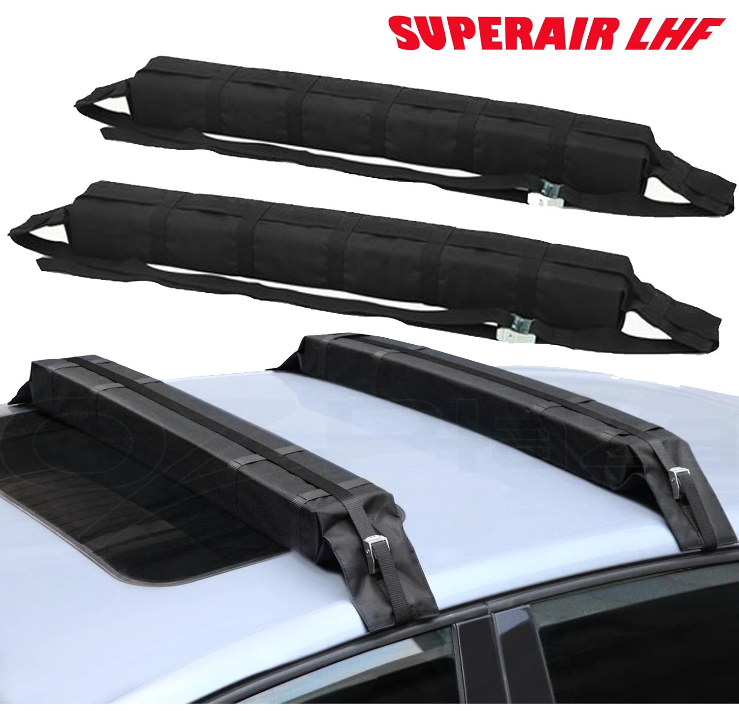 即納特典付き 車ソフト屋根荷物ラックcargoストレージキャリアsurf屋根ラック ブラック 2パック B0795rsqck 高質で安価 Est40jal Edu Mx
