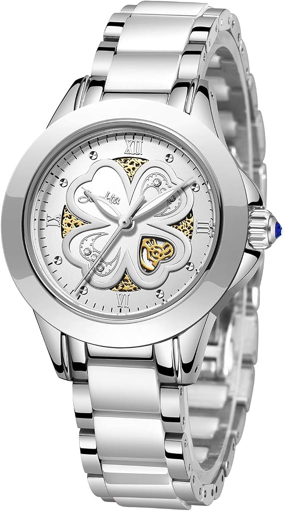 Montre Femme Quartz Étanché Acier Inoxydable – Cadran Coloré Cristaux – Élégante Et Moderne 30M