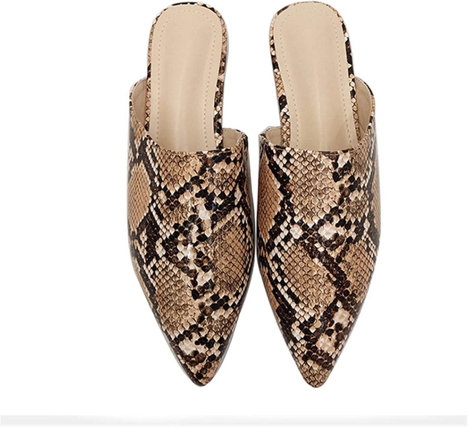 leopard slip on mules